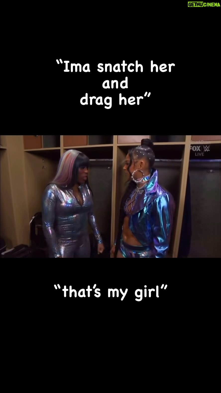 Bianca Crawford Instagram - “Im’a snatch her and drag her” “THAT’S MY GIRL!” #ESTofWWE #wrESTleMania