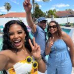 Bianca Crawford Instagram – 🌻🌻
Parents. Friends… and BABIES!
Because family is everything.
Swipe to slide 4 to see a picture of me with a baby… don’t I look good? 👀👀👀
This episode was a lot to unpack in a fun way.
Overworking, burn out, over achieving, relationship with food, communicating, safe spaces, support, family, balance.
Listen to your body. Focusing on your mental health. Lean on your support system. Sometimes, you have to decide you aren’t a superhero and stop trying to do it all. Sometimes, you need to rest. You need family. You need friends. You need good food. You need fun. And you need matching sunflower shirts and a baby. My type of self care.
#LOVEandWWE
#biancaandmontez
#hulu