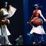 Björk Instagram - thanks for tonight Leipzig! musicians : @viibraflutes @bergurth @manudelagomusic @katiebuckleyharpist bjork wood sculpture outfit @zomer.official @xylomancia_ dress @kwkbykaykwok headpieces @james.t.merry sphæra dress @irisvanherpen musicians outfits @balmain hair @johnvialhair musicians hair @tomikono_wig makeup @isshehungry styling @eddagud photos @santiagraphy Leipzig, Germany