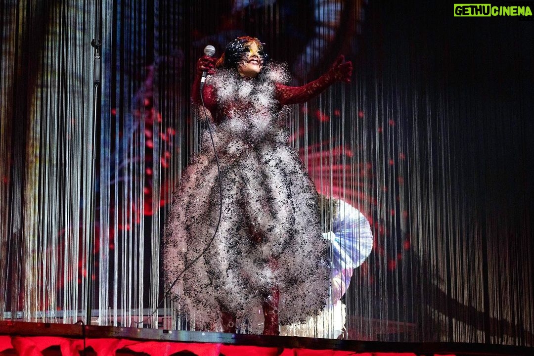 Björk Instagram - thanks for tonight Hamburg! musicians : @viibraflutes @bergurth @manudelagomusic @katiebuckleyharpist bjork outfit @noirkeininomiya headpieces @james.t.merry sphæra dress @irisvanherpen musicians outfits @balmain hair pieces @tomikono_wig makeup @isshehungry styling @eddagud photos @santiagraphy Hamburg, Germany
