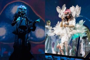 Björk Instagram - thanks for tonight kraków!

musicians : 
@viibraflutes
@bergurth 
@manudelagomusic
@katiebuckleyharpist 
bjork outfit @maison_kimhekim
headpieces @james.t.merry 
vinyl top @vaquera.nyc
shoes @driesvannoten
sphæra dress @irisvanherpen 
musicians outfits @balmain 
hair pieces @tomikono_wig 
makeup @isshehungry 
styling @eddagud 
photos @santiagraphy