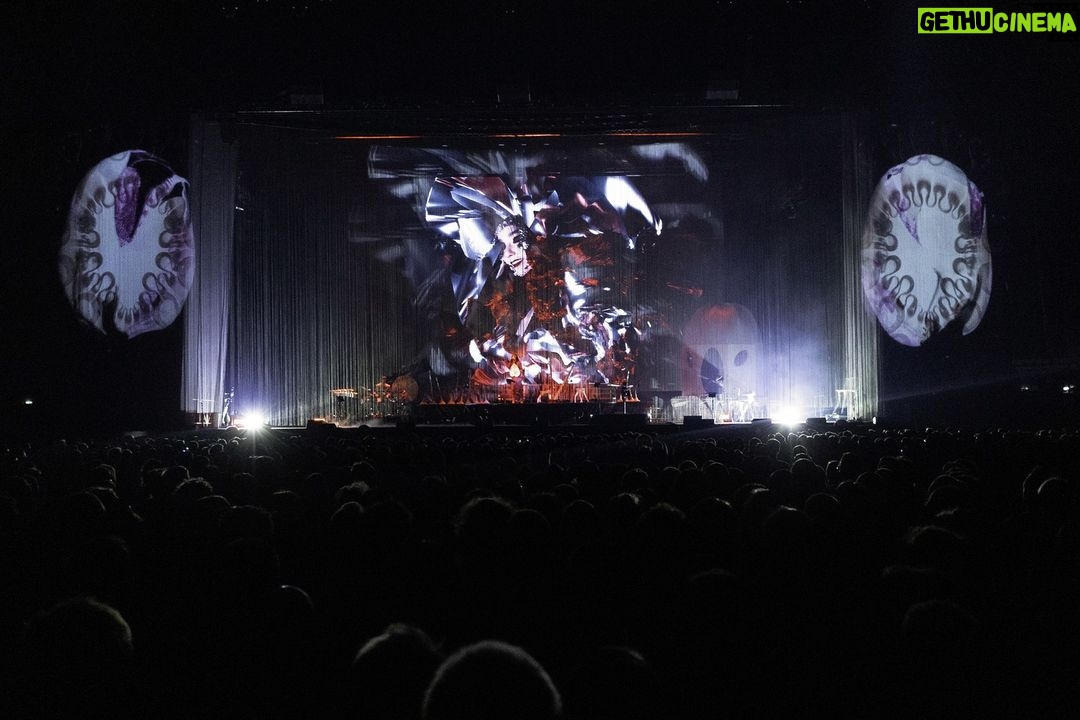 Björk Instagram - thank you paris for a spectacular evening ! musicians : @viibraflutes @bergurth @manudelagomusic @katiebuckleyharpist bjork dress @jisoobaikparis anthurium flower @loewe headpieces @james.t.merry shoes @maisonmargiela encore outfit @irisvanherpen musicians outfits @balmain hair pieces @tomikono_wig makeup @isshehungry styling @eddagud photos @santiagraphy