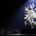 Björk Instagram - thank you paris for a spectacular evening ! musicians : @viibraflutes @bergurth @manudelagomusic @katiebuckleyharpist bjork dress @jisoobaikparis anthurium flower @loewe headpieces @james.t.merry shoes @maisonmargiela encore outfit @irisvanherpen musicians outfits @balmain hair pieces @tomikono_wig makeup @isshehungry styling @eddagud photos @santiagraphy