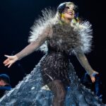 Björk Instagram - thank you @coachella for a wonderful evening !! conductor @bjarnifrimann orchestra : hollywood string ensemble björk dresses @noirkeininomiya headpiece @james.t.merry latex slip dresses @xvenusprototypex bodysuit @solangel hairpiece @tomikono_wig makeup @isshehungry bjarni frimann wearing @jonnycotastudio styling @eddagud mask design & 3D sculpt @james.t.merry mask production @secca_kanazawa 3D printing support by DMM.make mask technical direction @suganokaoru producer : reiko kunieda photos @santiagraphy