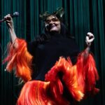 Björk Instagram - thank you madrid for a beautiful evening ! musicians : @viibraflutes @bergurth @manudelagomusic @katiebuckleyharpist bjork dress @stinarand headpieces @james.t.merry leggings @vanebon shoes @maisonmargiela  encore outfit @irisvanherpen musicians outfits @balmain hair pieces @tomikono_wig makeup @isshehungry styling @eddagud photos @santiagraphy