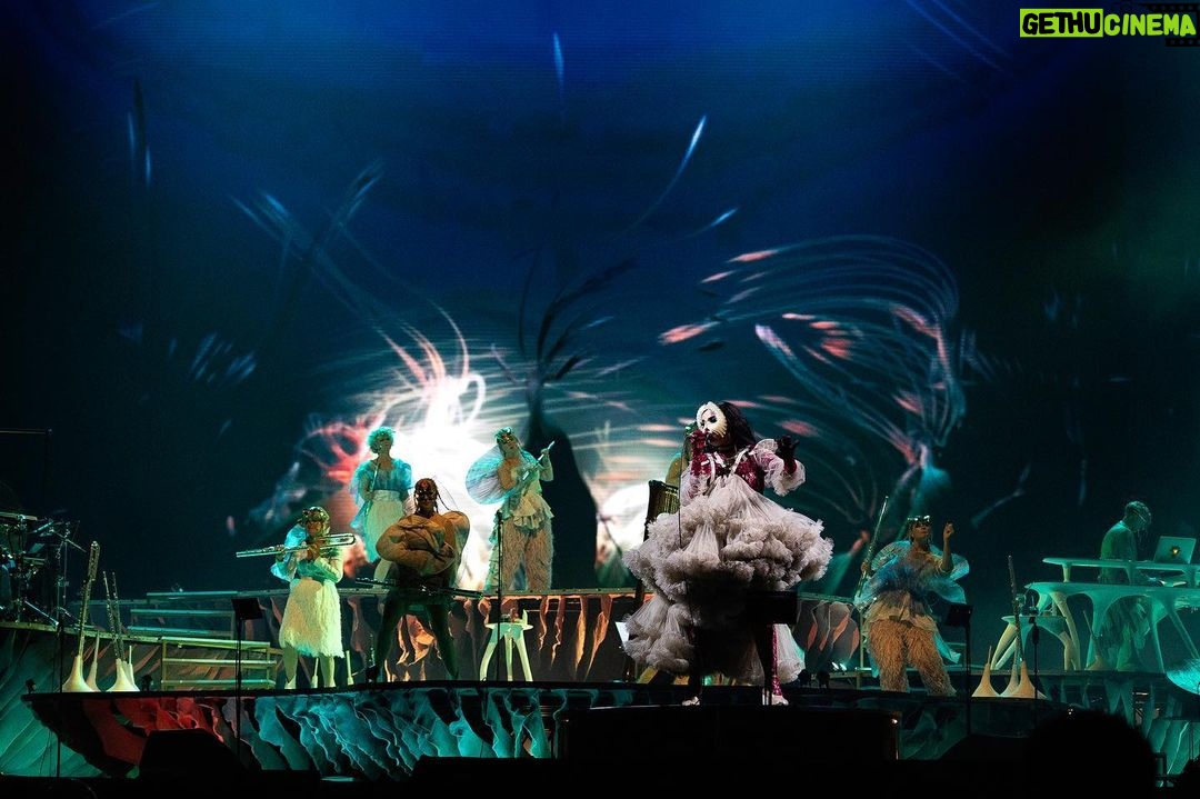 Björk Instagram - thank you lisbon for a wonderful evening ! musicians : hamrahlíð choir , @viibraflutes , @bergurth , @manudelagomusic , @katiebuckleyharpist björk dress @noirkeininomiya lace bodysuit @sarahregensburger_official headpieces @james.t.merry shoes @maisonmargiela encore outfits @irisvanherpen & @noirkeininomiya bodysuit by helen miraudo musicians outfits @balmain hair pieces @tomikono_wig makeup @isshehungry hair @_vascofreitas_ styling @eddagud photos @santiagraphy #cornucopia Lisbon, Portugal