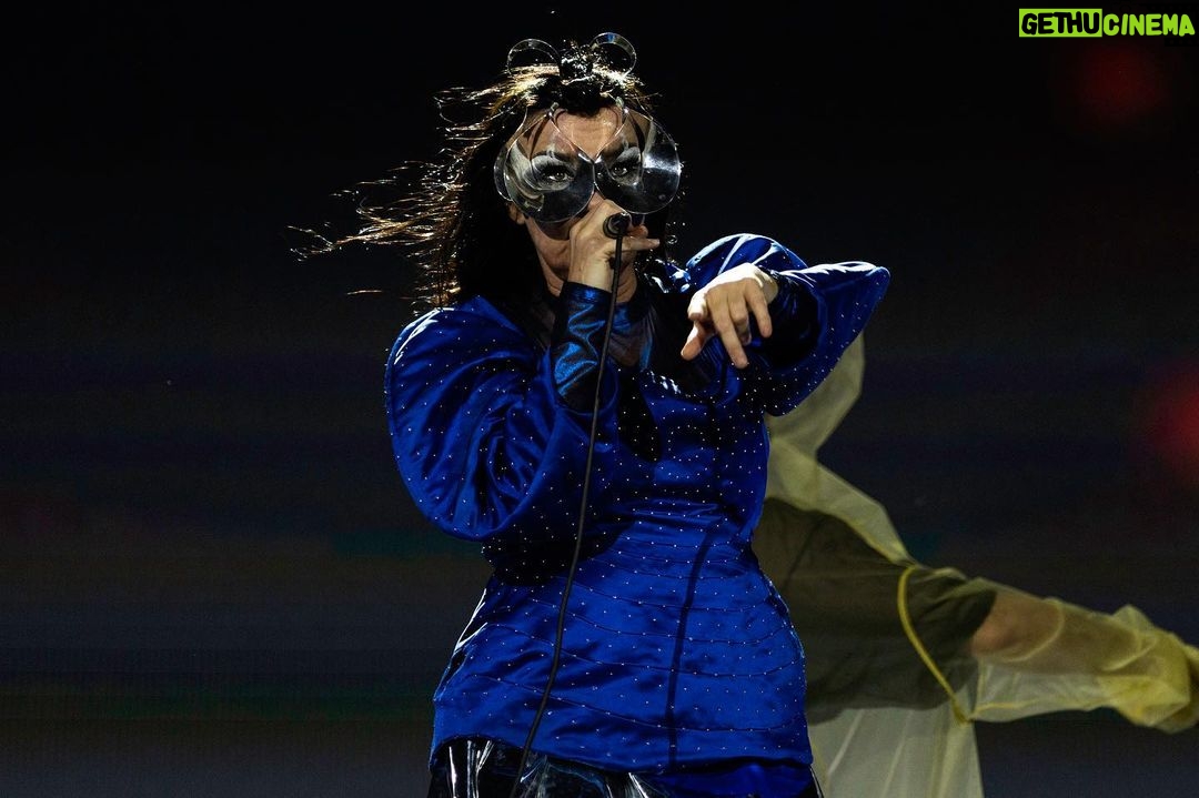 Björk Instagram - @coachella thank you for a magical evening !! conductor @bjarnifrimann orchestra : hollywood string ensemble björk dress @noirkeininomiya headpiece @james.t.merry bodysuit @solangel led sound reacting dress @claradaguin silver skirt @weishengparis makeup @isshehungry bjarni frímann top @maisonvalentino skirt @weishengparis styling @eddagud photos @santiagraphy drone photos @charles.reagan mask design & 3D sculpt @james.t.merry mask production @secca_kanazawa 3D printing support by DMM.make mask technical direction @suganokaoru producer : reiko kunieda drone light performance by @studio.drift @dronestories.show @twofiftyk @novaskystories björk creative direction : björk , @james.t.merry Coachella