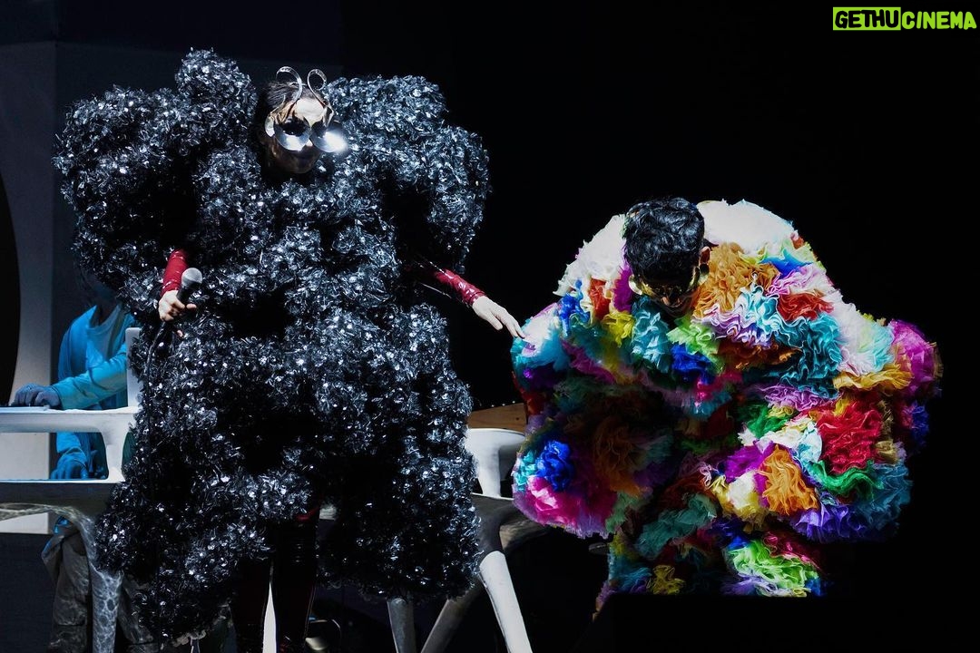 Björk Instagram - thanks for tonight tokyo and thank you @kasimyn for joining us ! musicians @viibraflutes , @bergurth , @manudelagomusic , @katiebuckleyharpist , @kasimyn choir : samady björk outfits @noirkeininomiya kas outfit @tomokoizumi all band outfits @balmain all headpieces @james.t.merry all hairpieces @tomikono_wig makeup @isshehungry styling @eddagud photos @santiagraphy