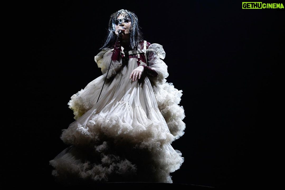 Björk Instagram - thanks for tonight tokyo and thank you @kasimyn for joining us ! musicians @viibraflutes , @bergurth , @manudelagomusic , @katiebuckleyharpist , @kasimyn choir : samady björk outfits @noirkeininomiya kas outfit @tomokoizumi all band outfits @balmain all headpieces @james.t.merry all hairpieces @tomikono_wig makeup @isshehungry styling @eddagud photos @santiagraphy