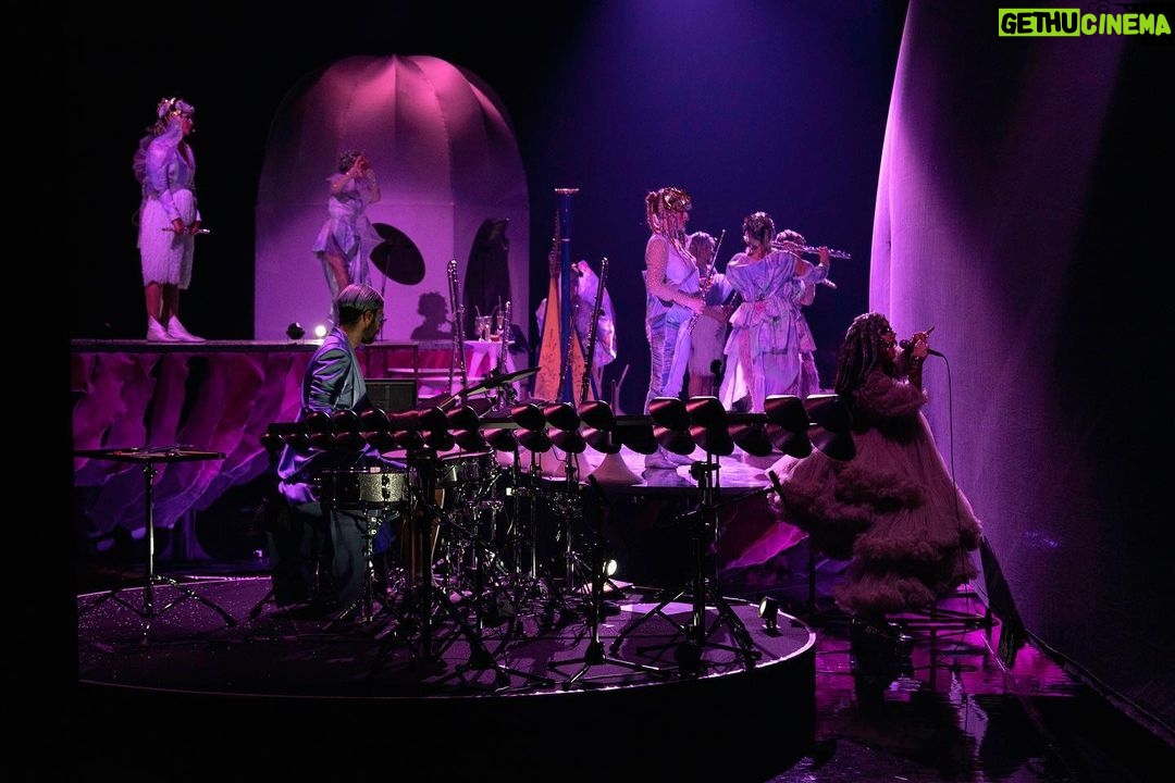 Björk Instagram - thanks for tonight tokyo and thank you @kasimyn for joining us ! musicians @viibraflutes , @bergurth , @manudelagomusic , @katiebuckleyharpist , @kasimyn choir : samady björk outfits @noirkeininomiya kas outfit @tomokoizumi all band outfits @balmain all headpieces @james.t.merry all hairpieces @tomikono_wig makeup @isshehungry styling @eddagud photos @santiagraphy