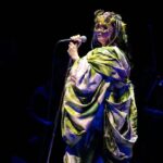 Björk Instagram - thanks for tonight tokyo ! conductor @bjarnifrimann orchestra : muroya strings headpiece @james.t.merry björk costume dress @delcoreofficial @danieldelcore bjarni outfit @__obsess__ hair @tomikono_wig makeup @isshehungry styling @eddagud photos @santiagraphy Tokyo, Japan