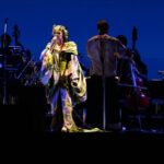 Björk Instagram - thanks for tonight tokyo ! conductor @bjarnifrimann orchestra : muroya strings headpiece @james.t.merry björk costume dress @delcoreofficial @danieldelcore bjarni outfit @__obsess__ hair @tomikono_wig makeup @isshehungry styling @eddagud photos @santiagraphy Tokyo, Japan