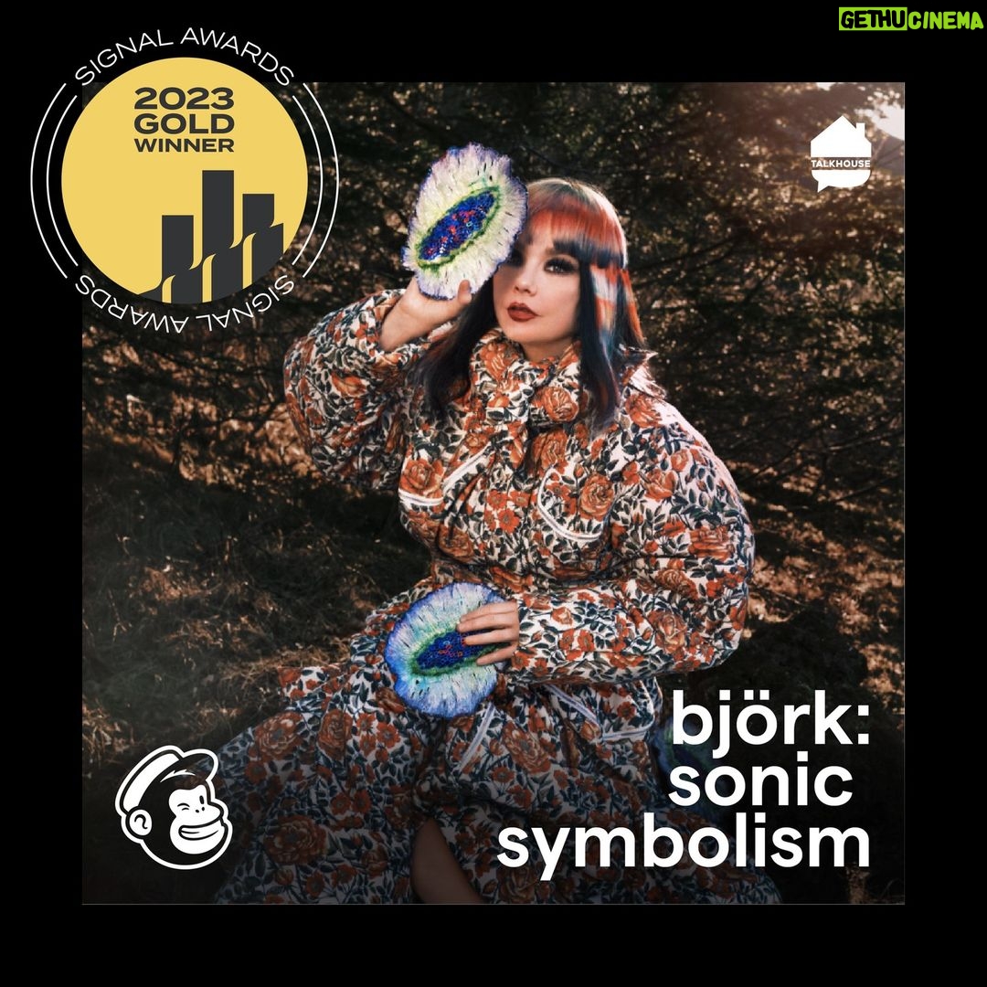 Björk Instagram - i am so honoured and grateful that you have chosen our podcast as the most innovative audio experience at the signal awards. i want to thank the amazing team that worked with me on the podcast @annagyda Ásmundur Jónsson @cs.koons @ianpartisan Julie Douglas @oddnyeir @mailchimp @talkhouse photo by @vidarlogi