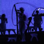 Björk Instagram - thanks for tonight @perthfest ! musicians @viibraflutes , @bergurth , @manudelagomusic , @katiebuckleyharpist choir @voyces_perth photos @santiagraphy headpieces @james.t.merry björk dress @julia__heuer lace bodysuit @undercover_lab all band outfit @balmain @hairpiece @tomikono_wig makeup @isshehungry styling @eddagud Perth, Western Australia