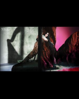 Björk Instagram - a selection of photos for vogue scandinavia @voguescandinavia 
 
photos: viðar logi @vidarlogi 
stylist: edda gudmundsdottir @eddagud 
masks: james merry @james.t.merry 
makeup: andrew gallimore @andrewgallimakeup 
hair stylist: olivier schawalder @olivierschawalder 
manicurist: cam tran @cam.t.artist 
set designer: sophear van @sophear_van 
assistant: sverrir páll sverrisson @sverrirps 
executive production: directors lab @directors_lab 
local production: lotti projects @lottiprojects 

portal dress: KWK by KAYKWOK @kwkbykaykwok 
bodysuit: thora stefansdottir @thorastefansdtr 

full outfit & quill: robert wun @robertwun 
ophrys ring: james merry @james.t.merry 

hand embroidered dragonfly in petri dish: rahul mishra @rahulmishra_7 
black dress: henrik vibskov @henrikvibskov 
"fascia" mask: james merry @james.t.merry 
lace bodysuit: sinèad gorey @sineadgoreylondon 
shoes by jean paul gaultier haute couture by simone rocha @jeanpaulgaultier @simonerocha_ 

sequin embrodiere sculptural top, knit flight suit and latex straytukay boots: rick owens @rickowensonline 
bodysuit: CRITTER @c_ritter_ 
"ophrys" handmade ring: james merry @james.t.merry 
harp: camac harps @camacharps 

mushroom degrade fil coupe haute couture dress & accessories: del core @delcoreofficial