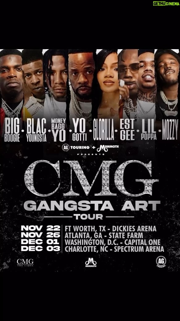Blac Youngsta - 33.3K Likes - Turn Down For Wattttt🙅🏾
CMG “GANGSTA ART” TOUR‼️
Presale tix Tuesday Oct 17 10am (password : CMG )🔥🔥🔥🔥🔥
Tickets Officially On Sale Wednesday October 18
#AllTicketMasterLocations🏋🏾♂️
