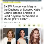Brooke Shields Instagram - Tomorrow is going to be incredible. What an honor to participate in the opening day keynote of @sxsw with Meghan Markle, @katiecouric, nancywyuen, & @emarvelous! The theme is “Breaking Barriers, Shaping Narratives: How Women Lead On and Off the Screen” - a perfect way to celebrate #internationalwomensday 💪 #iwd #sxsw SXSW