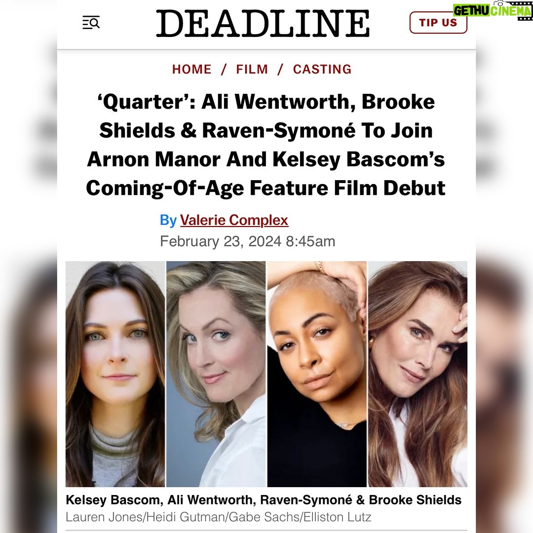 Brooke Shields Instagram - Honored to join the cast of ‘Quarter’ alongside some of my favorite people ❤️ Thanks to @deadline for breaking the news. We hope that it helps to normalize and bring awareness to Type 1 Diabetes. Plus, it’s just a great film!! Stay tuned for more.