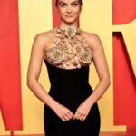 Camila Mendes Instagram - thank you @vanityfair ✨ real star of the night was @mollyddickson for putting me in this insane @tamararalph dress. wearing a bra made of metal was not on my 2024 bingo card but i’ll take it!!