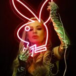 Carmen Electra Instagram - From my shoot with the queen 👸@carmenelectra for @reservedmagazine with @moidariandarling makeup, @stuntzbeauty hair, @jamesmr_style stylist, @ericacornwall production @daveshuten @galpinautosports location, @britneytokyo nails, #jamienelson #beautyphotography #carmenelectra #playboy #neonsign