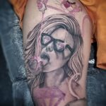 Carmen Electra Instagram - The sauce 🤘🏼💕 @leeaustentattoos #drip #london #tattoo #pink #portrait TY