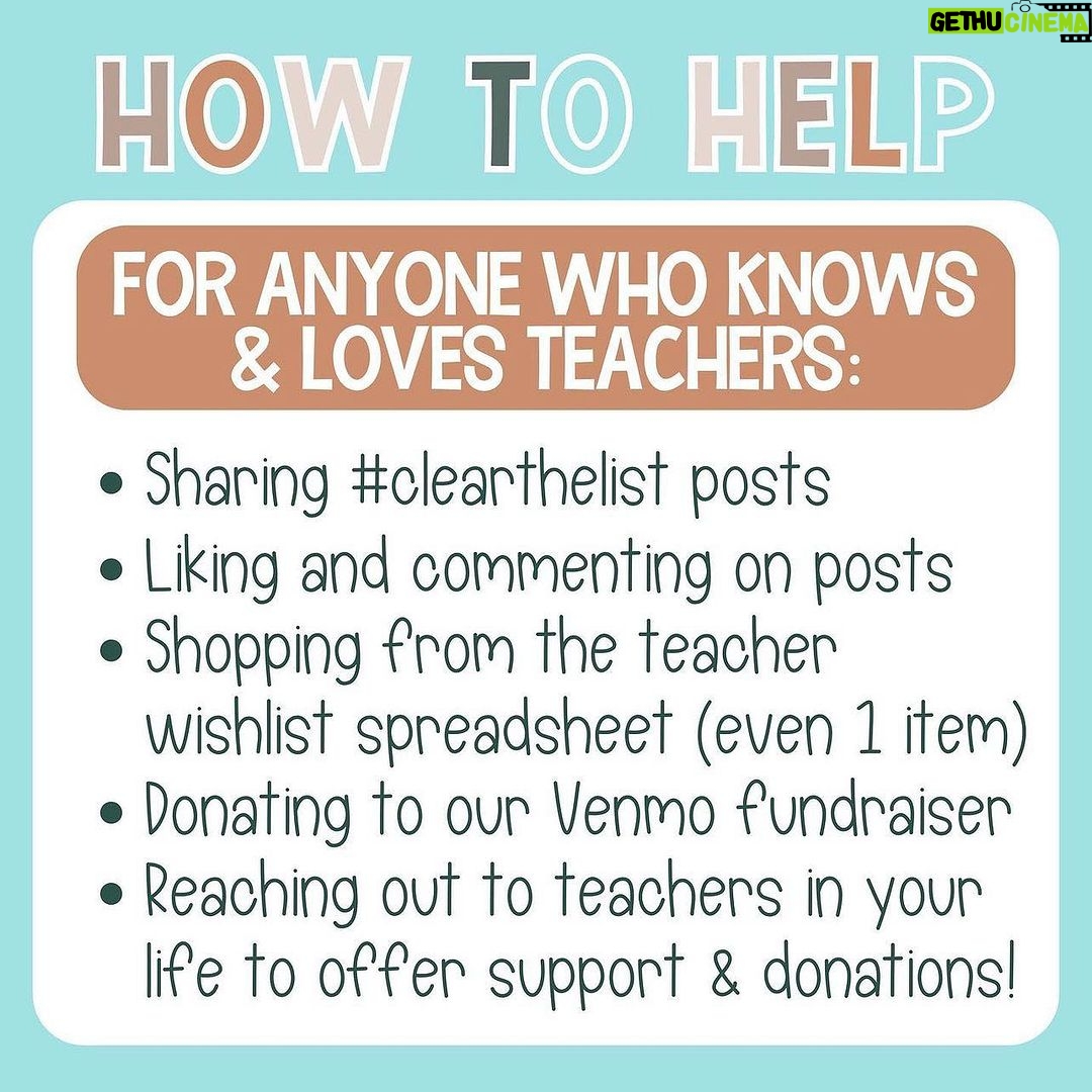 Chelsea Handler Instagram - As if teachers don’t have it hard enough, now they have to buy their own supplies. Please join me in helping teachers #clearthelist.