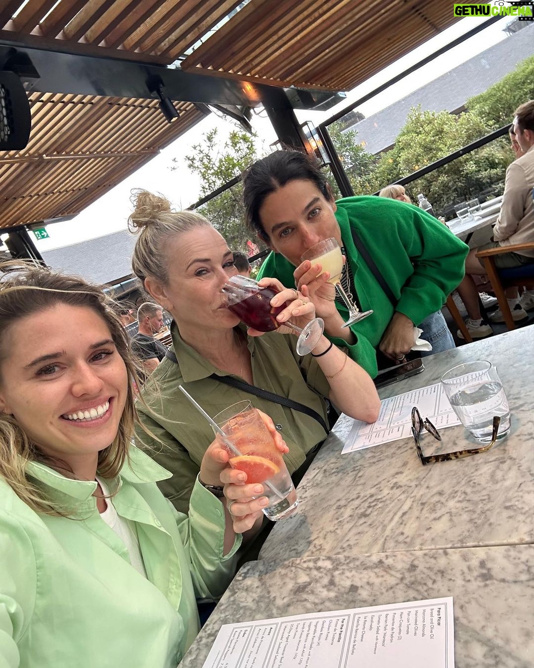 Chelsea Handler Instagram - July is for London and Wimbledon and old friends and step-daughters reuniting and taking tennis and town by storm. I love tennis and I love Londontown in the rain and the sun. I even took the tube!
