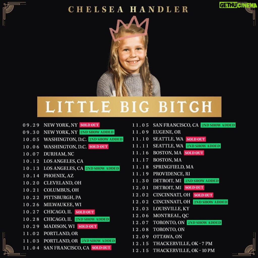 Chelsea Handler Instagram - Coming back on tour in two weeks. CINCINNATI: Second show added!! Pre-sale starts now! Pre-sale code: LITTLE
