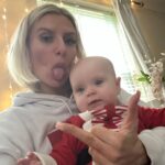 Chloe Burrows Instagram - Christmas hangovers made so much better with this little squidger!!!!!!!!! Happy Xmas everyone love from me xxxx