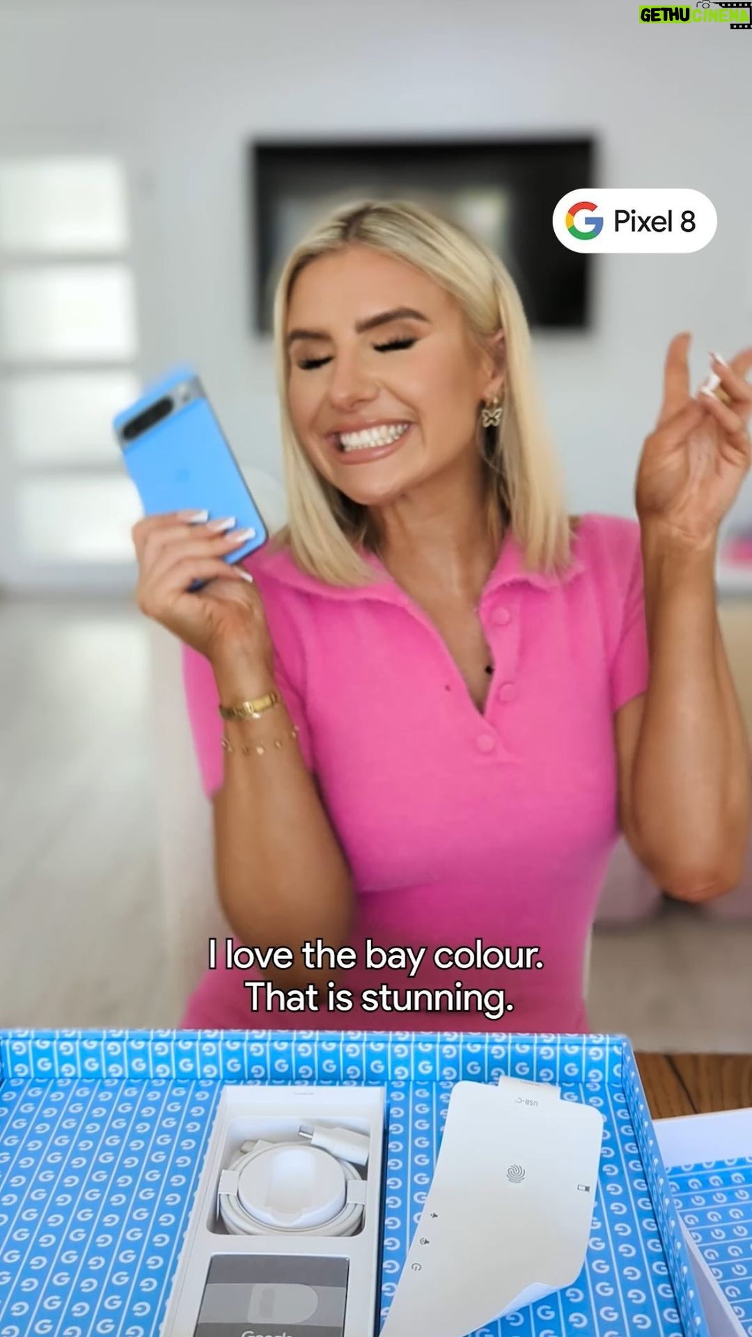 Chloe Burrows Instagram - AD | TAKE A FIRST LOOK AT THE NEW GOOGLE PIXEL 8 PRO WITH ME!! 🤩🤩 @googleuk