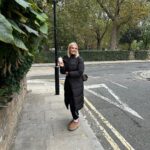Chloe Burrows Instagram – Long or short?? (coat not hair I’m already planning to chop it off again!!!!) 
@jdwomen @pinksodasport Ad Victoria Park, London