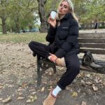 Chloe Burrows Instagram – Long or short?? (coat not hair I’m already planning to chop it off again!!!!) 
@jdwomen @pinksodasport Ad Victoria Park, London