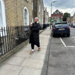 Chloe Burrows Instagram – Long or short?? (coat not hair I’m already planning to chop it off again!!!!) 
@jdwomen @pinksodasport Ad Victoria Park, London
