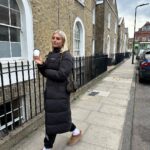 Chloe Burrows Instagram – Long or short?? (coat not hair I’m already planning to chop it off again!!!!) 
@jdwomen @pinksodasport Ad Victoria Park, London