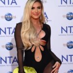 Chloe Burrows Instagram - The funnest night at the NTA’s with @pixibeauty 💖 Styled by @violettafanciesyou assisted by @em.youn Hair by @hadleyyatessalon Make up by @selinabassi Best glam team evaaaaaaa 💅 @laraheems_jewellery for the jewelz @belisshofficial bag @giuseppezanotti shoes @theattico dress ❤️ The O2