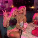 Chloe Burrows Instagram - Peace n’ pout 🍓✌🏽 Always a great time with my favs @tequilaroseuk 💗 #DrinkthePink AD 18+ please drink responsibly #TequilaRoseUK Manchester