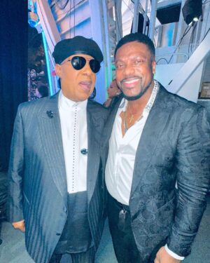 Chris Tucker Instagram - Last Friday, Hanging out with Stevie Wonder at the Quincy Jones Birthday Celebration at the Hollywood Bowl.