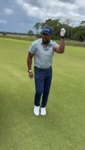 Chris Tucker Instagram - Made a great shot at Michael Jordan’s golf course .. Go see my NEW MOVIE ‘AIR,’ Out Now!