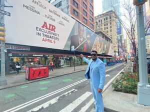 Chris Tucker Instagram - Checking out the Billboard in Times Square, it took up the whole entire block, so cool!! …  Movie “AIR” opens tomorrow only in theaters.