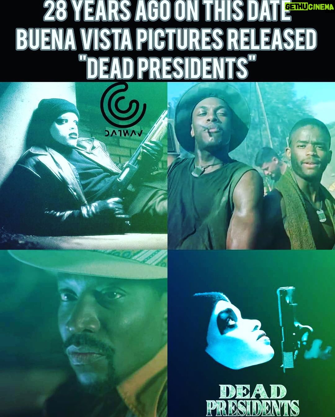 Chris Tucker Instagram - “Dead Presidents” came out 28 years ago on this day!!!!!!” My first dramatic role. I played the character “Skippy!” What a pleasure working with such great cast and directors. Allen and Albert Hughes directed it, and the cast included: Bokeem Woodbine, Larenz Tate, Freddy Rodríguez, Rose Jackson, Keith David, Clifton Powell, Terrence Howard, N'Bushe Wright, Jenifer Lewis, Rodney Winfield, and many more.
