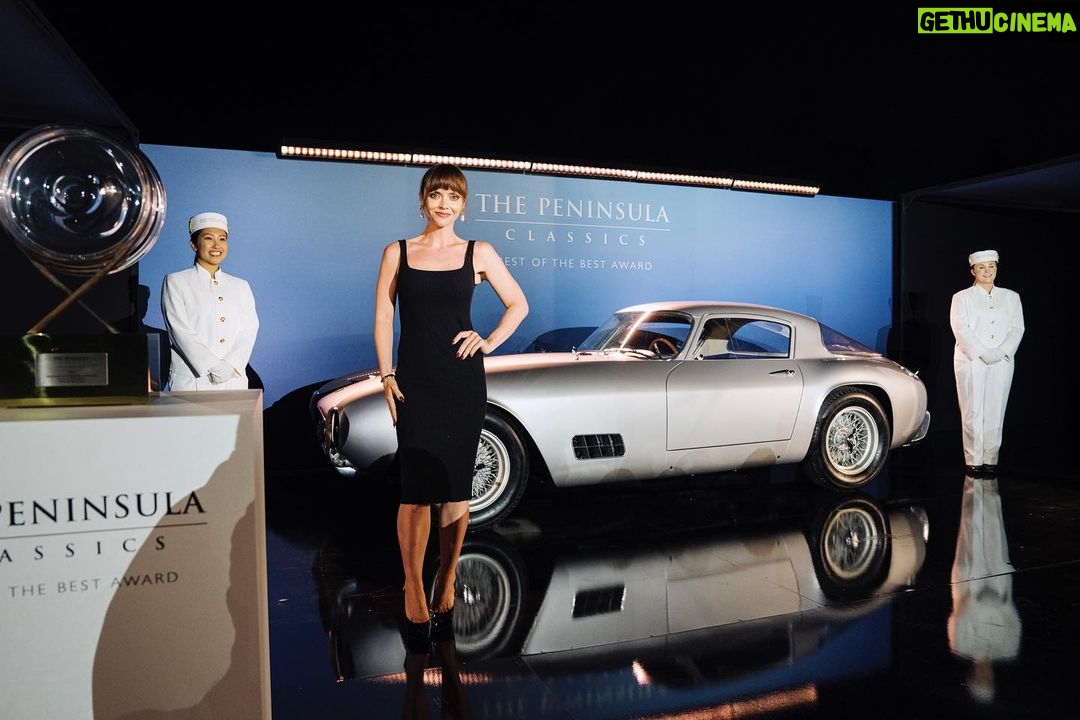 Christina Ricci Instagram - Attended the prestigious Peninsula Classics Best of the Best Award dinner last night in Carmel. Got to see this beautiful 1956 Ferrari take home the prize! @peninsulahotels #bestofthebest2021 #penmoments #ThePenSet