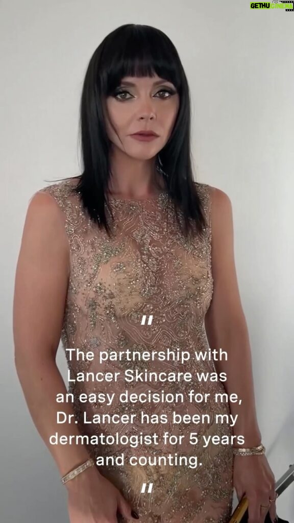 Christina Ricci Instagram - From being a long term Lancer client to Global Brand Ambassador! We are so excited to be announcing our partnership with Christina Ricci. “The partnership with Lancer Skincare was an easy decision for me. Dr. Lancer has been my dermatologist for five years. His high-performance products have transformed my complexion and have been a staple in my skincare and bodycare routines. I am a big fan of Dr. Lancer and Lancer Skincare is a brand I believe in, so I am genuinely thrilled to be joining them in this partnership.” - Christina Ricci