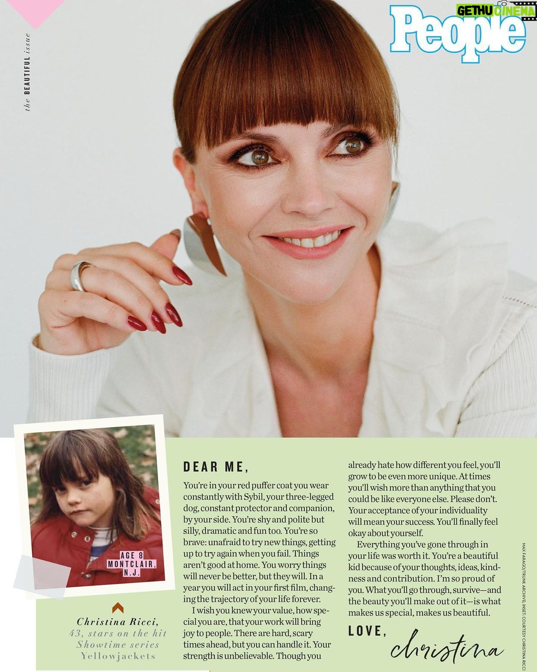 Christina Ricci Instagram - Wrote a letter to my 8 year old self for @people in a rare moment of sincerity Thank you #peoplemagazine for including me! 📸 @maxfarago @william_graper @markhamptonhair @allanface @rubyvo_ @nailsbyzola