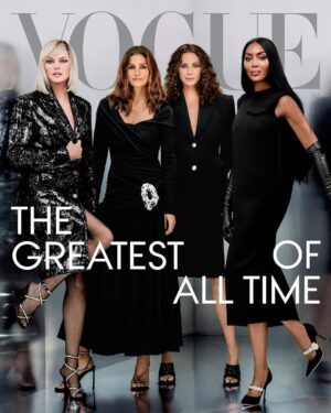 Christy Turlington Instagram - I am so excited to reunite with @cindycrawford , @naomi , @lindaevangelista for the September cover of @voguemagazine @britishvogue which played a huge role in each of our careers from the start. Being together on a shoot again brought back so many fun memories. Thank you #AnnaWintour @edward_enninful #Sally Singer @rafaelpavarotti_ @stephane_marais_officiali, @eugenesouleiman and everyone who helped make these days so special. 

Director: @posyd 
Editor: @evan.allan
DP: @low_pez
Producers: @jerocchi, @pocarinightsweats, @gregtgordon
Set Designer: @taylorhornestudio
Cam Op: @andymysto
ACs: @nooo__worries, @landolakesverified
Gaffer: @jgowesky
Grip: @john_guillen45
Audio: @javi_caso