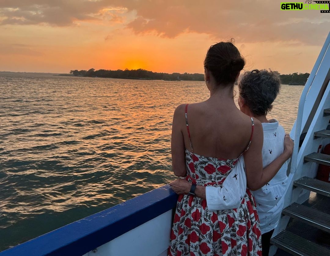 Christy Turlington Instagram - We found our golden light tonight, didn’t we Mama?