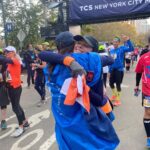 Christy Turlington Instagram - Still so much to process after yesterday’s @NYCMarathon. Celebrating the 50th anniversary of this incredible marathon in our hometown with a team of 86 running on behalf of @everymothercounts. Also, our 10th anniversary participating in it was already a dream for me. Then, I finished very close to my goal at 4:01:20, thanks to my teammate and friend @emzim1. @teamrunemc raised over $400,000 to ensure equitable access to safe and respectful maternity care for all. But the true highlight was starting the race with my daughter @graciebrns and hugging her after she crossed the finish line of her first marathon at 18! Beyond proud of us all, Team. Thank you to everyone who supported us in every way you did. This one will be tough to beat!