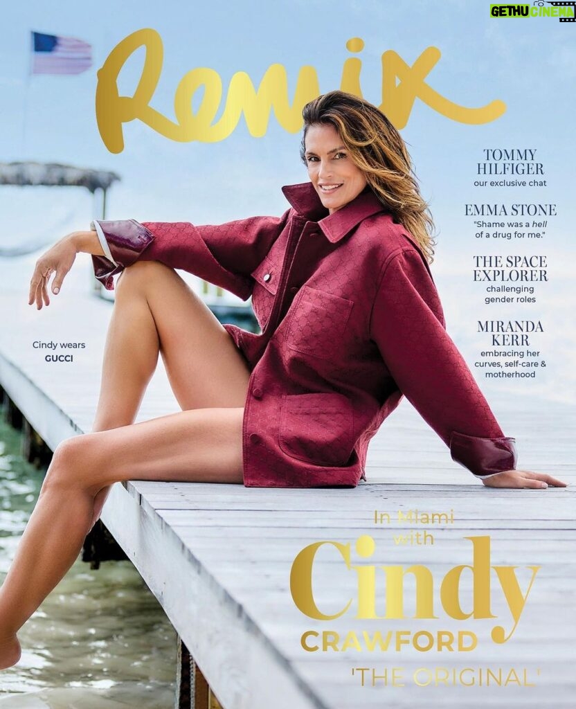 Cindy Crawford Instagram - America’s Sweetheart and OG supermodel @cindycrawford is the @remixmagazine March cover star! ⁠ ⁠ Shot at a private beach outside of Miami, Cindy lived up to her legendary status. She is forever radiant. Read the full story and see the exclusive photoshoot and more in the new issue of Remix, out now!⁠ ⁠ @cindycrawford wears @gucci⁠ Photography: @montezinos_photography⁠ Styling: @kristeningersoll⁠ Interview: @amberrebecca⁠ Hair: @markwilliamson45⁠ Makeup: @taryllatkins⁠ Nails: Donna D⁠ Production: @stevenfernandez @timphin @amberrebecca⁠ Digital tech: @steveboxallphotography⁠ Photo assistants: @daviddominickphotography @francisco_c & David Frisk⁠ With special thanks to @mooringsvillage