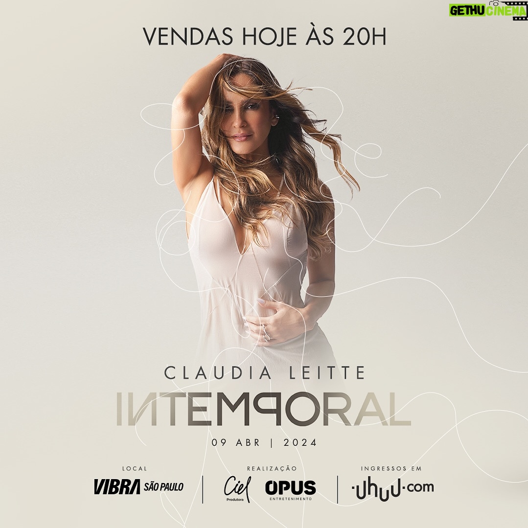 Claudia Leitte Instagram - Contagem regressiva! 🚀✨ Hoje, às 20h, as vendas de ingressos para a gravação do meu audiovisual ‘Intemporal’ estarão oficialmente abertas! 🎥 Você não pode ficar de fora, vai ser massa demais!!! 🤩 🎟️ https://uhuu.com/evento/sp/sao-paulo/claudia-leitte-intemporal-12934 #ClaudiaLeitte #Intemporal #IngressosÀVenda #GravaçãoAudiovisual #Imperdível