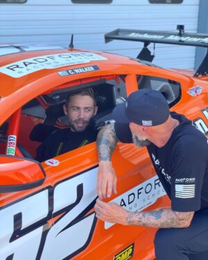 Cody Walker Instagram - My name is on the car which by law of the playground makes it mine 😎🤘🏁🏎💨 #grinningeartoearallday #motorsportsplayground #transamta2 #radfordracingschool #dodge #hellcat