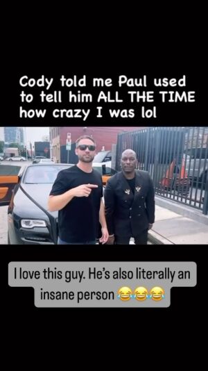 Cody Walker Instagram - Never a dull moment with @tyrese He’s always been there for me and he’s also crazy. Both things can be true at once. 😂 I hope to see everyone at @fuelfest in LA on June 3rd. Info in my bio!!!! #fuelfest #fuelfestla